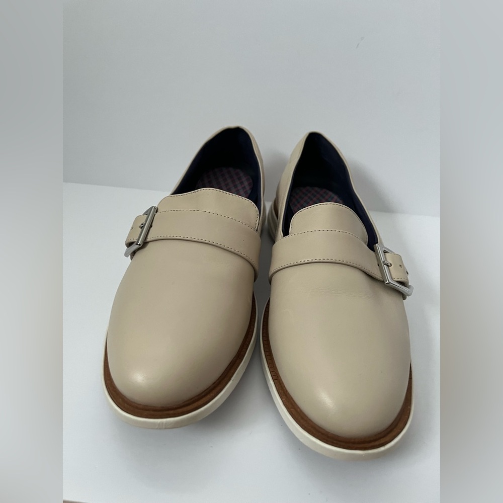 Cole Haan Womens Grand Evolution Slip On Buckle Loafers beige 7.5B new leather